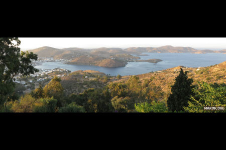 Tutta l´isola di Πάτμος vista da Χώρα