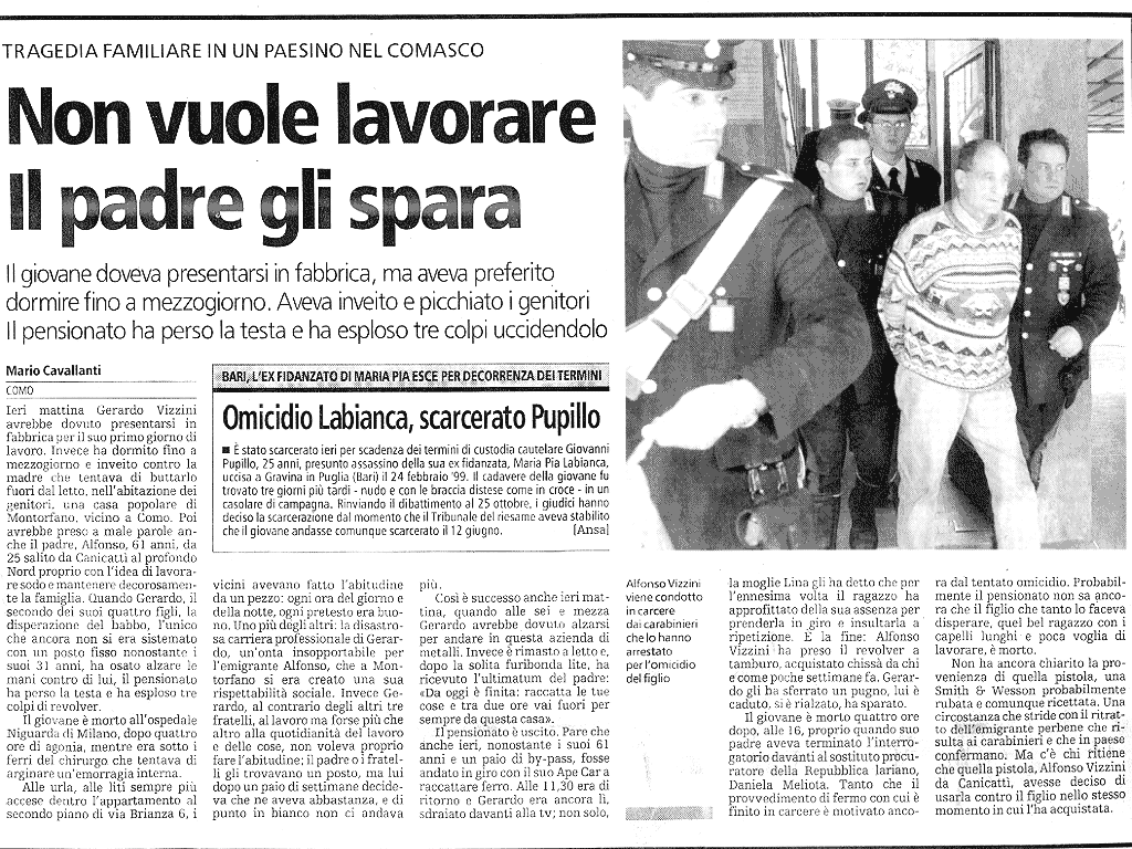 Non ha voglia di lavorare, il padre gli spara!