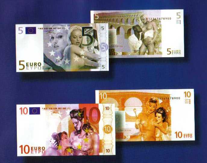 banconota da 10 euro, banconota da 5 euro - clicca per ingrandire