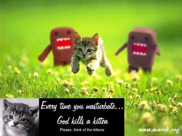 Any time you masturbate... god kills a kitten!