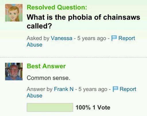 Phobia of chainsaws