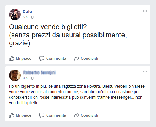 La Cate cerca il biglietto