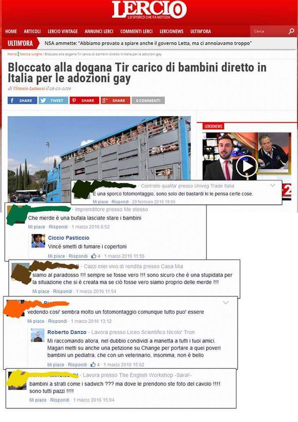 Bloccato in Italia tir carico di bambini diretto in Italia per le adozioni gay
