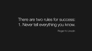 Two rules for success