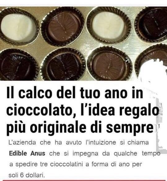 Il calco del tuo ano in cioccolato