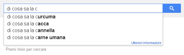 Suggerimenti google: di cosa sa la C