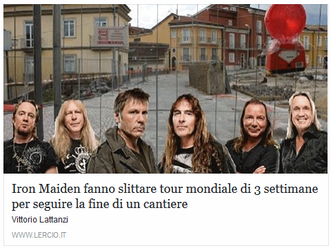 Iron Maiden fanno slittare tour mondiale di 3 settimane per seguire la fine di un cantiere