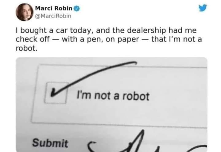 I'm not a robot on paper