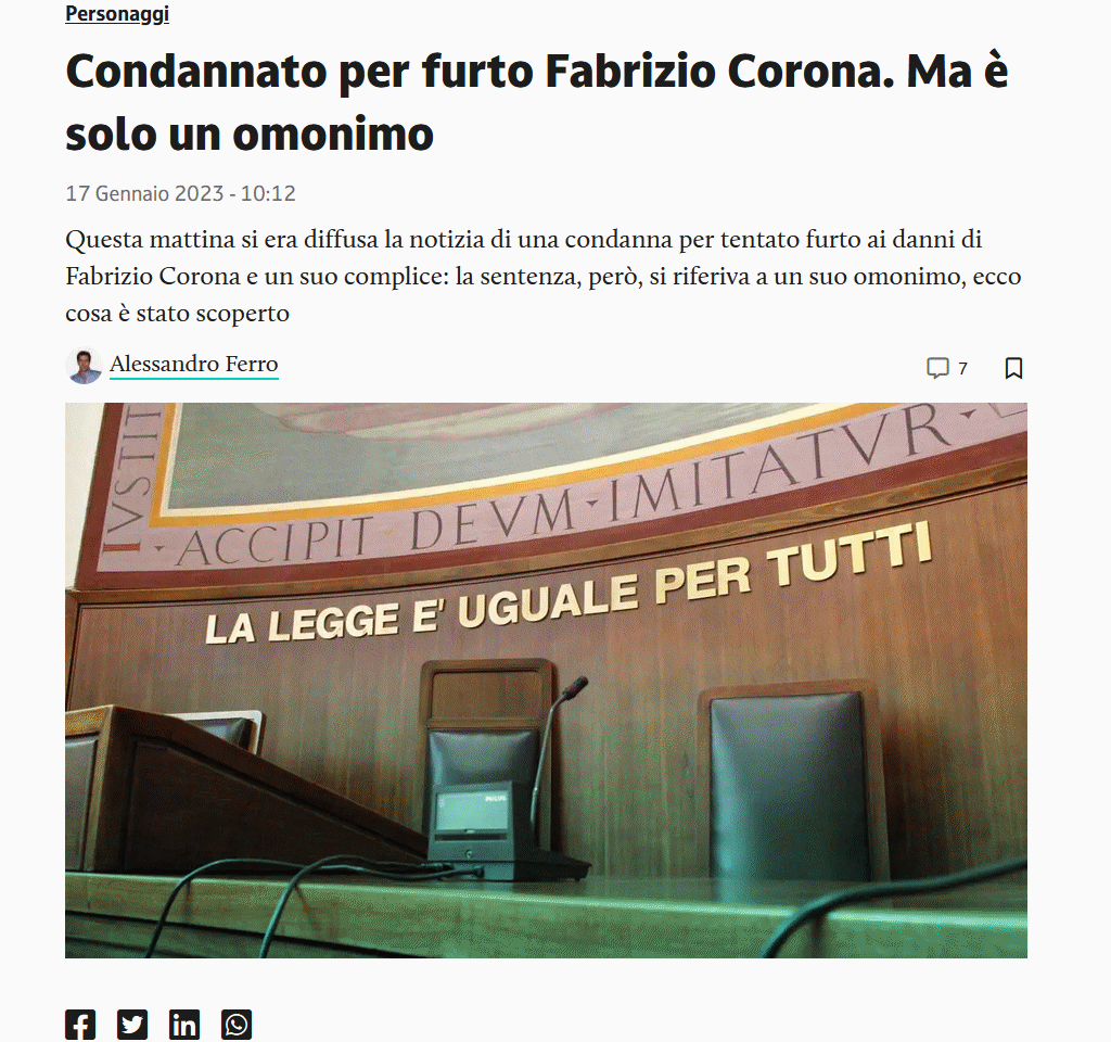 Fabrizio Corona atto I