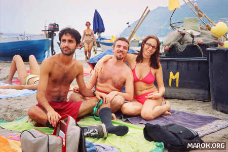 Rese, Marok and Frappa on the beach