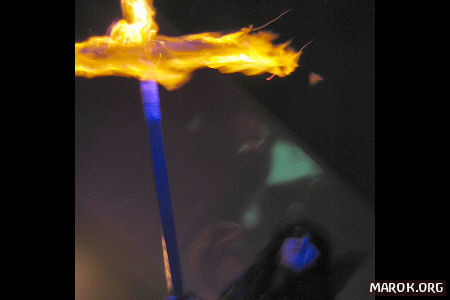 Cross on fire