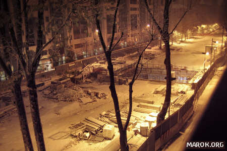 Neve sul cantiere del metro