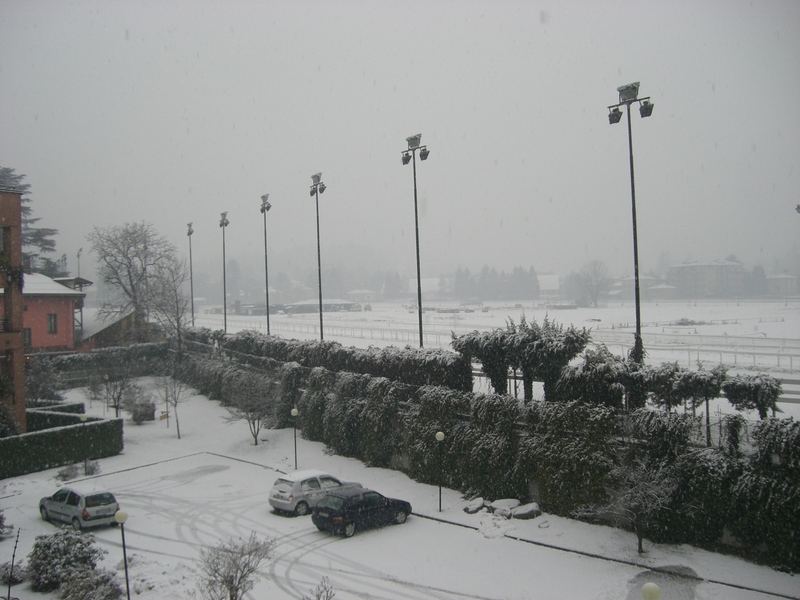 Neve sull'ippodromo