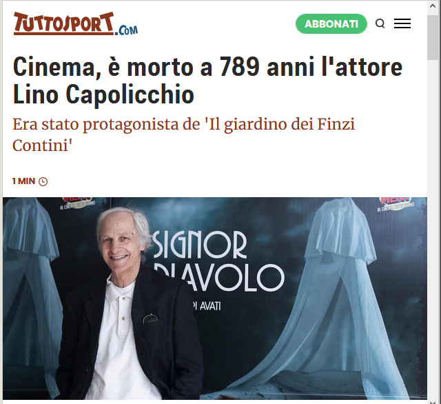 789 anni, TuttoSport