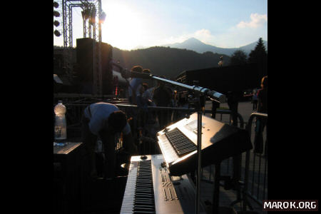 Keyboards on sunset